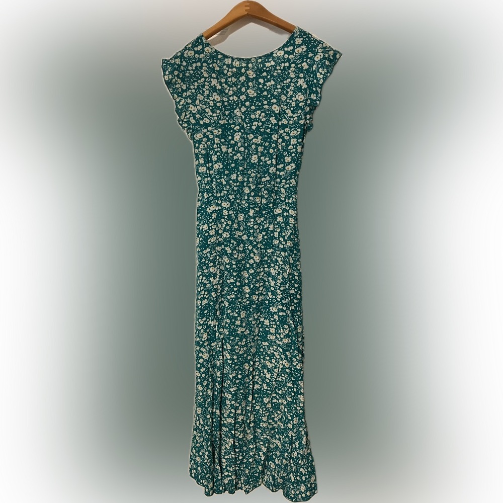 Chic Green Floral Maxi Dress